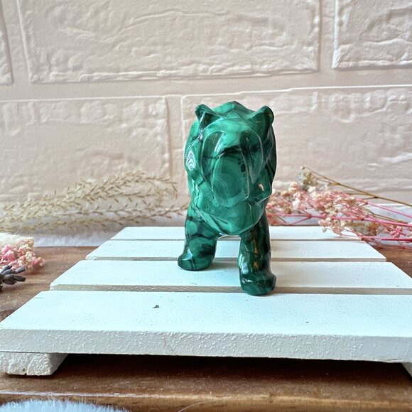 Gorgeous Malachite Lion Carving - Picture 7 of 8